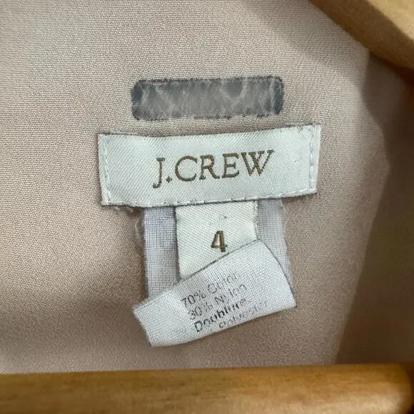 J. Crew Women’s Size 4 Small Cream Beige Lace Overlay Sleeveless Mini Dress - Picture 4 of 9